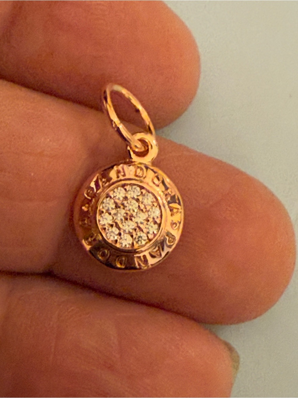 Pandora Rose Gold Sparkling Pavé Circle Charm